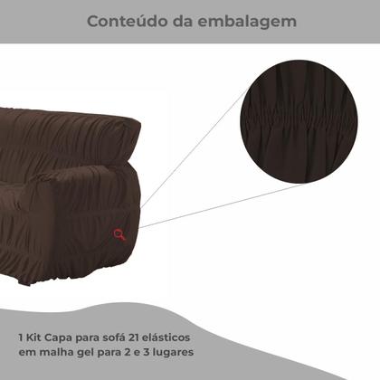 Imagem de Kit Capa Para Sofa 2/3 Lugares 21 Elasticos Varias Cores