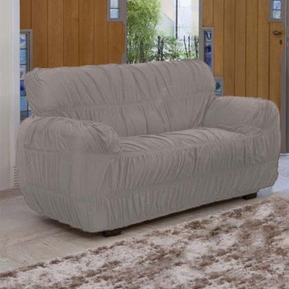 Imagem de Kit Capa para Sofá 2 e 3 Lugares 21 Elásticos Caqui Sultan