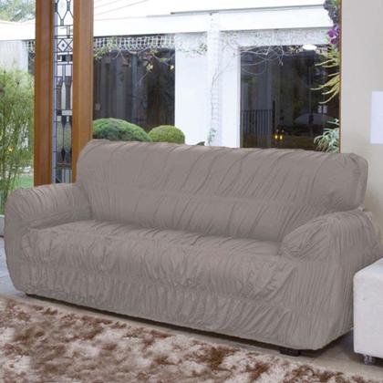 Imagem de Kit Capa para Sofá 2 e 3 Lugares 21 Elásticos Caqui Sultan