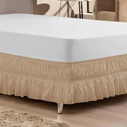 Imagem de Kit Capa Protetor de Colchão King Impermeável + 2 Protetor de Travesseiro + Saia Box com 2 Elásticos Ajustáveis