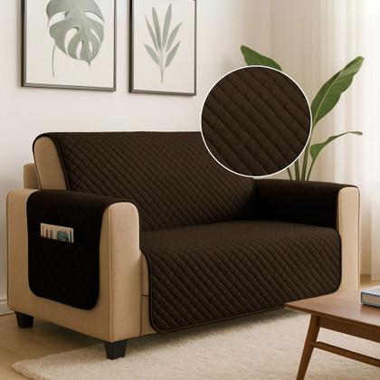 Imagem de Kit Capa Protetor de Sofá Retratil 2 e 3 Lugar Reclinável com Porta Objetos 5 Lugares Matelado