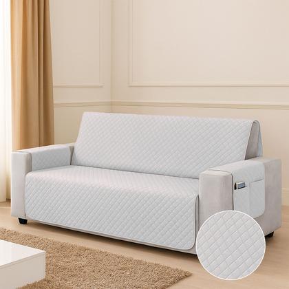 Imagem de Kit Capa Protetor De Sofá Retratil Reclinável 4 Lugares King com Viés Matelado Com Bolso Lateral Varias Cores