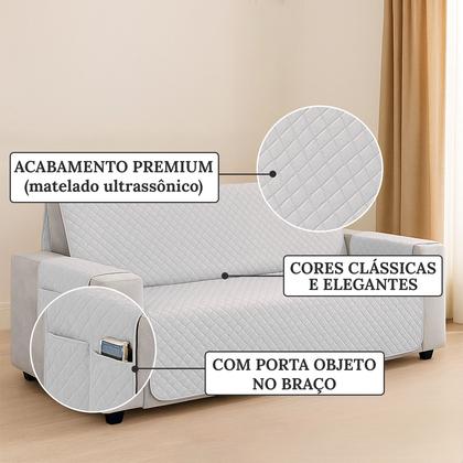 Imagem de Kit Capa Protetor De Sofá Retratil Reclinável 4 Lugares King com Viés Matelado Com Bolso Lateral Varias Cores