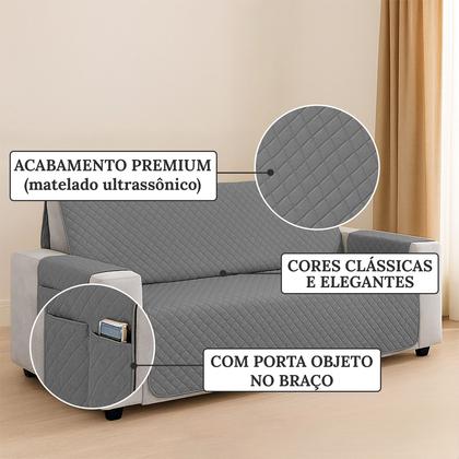 Imagem de Kit Capa Protetor De Sofá Retratil Reclinável 4 Lugares King com Viés Matelado Com Bolso Lateral Varias Cores