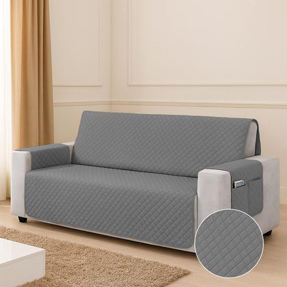 Imagem de Kit Capa Protetor De Sofá Retratil Reclinável 4 Lugares King com Viés Matelado Com Bolso Lateral Varias Cores