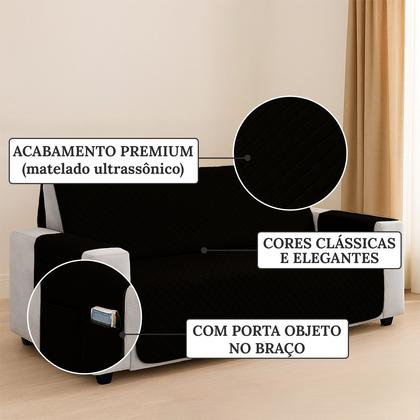 Imagem de Kit Capa Protetor De Sofá Retratil Reclinável 4 Lugares King com Viés Matelado Com Bolso Lateral Varias Cores