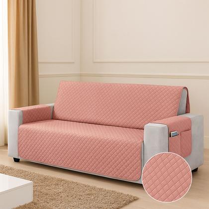 Imagem de Kit Capa Protetor De Sofá Retratil Reclinável 4 Lugares King com Viés Matelado Com Bolso Lateral Varias Cores