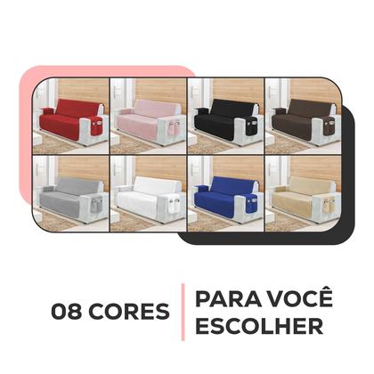 Imagem de Kit Capa Protetor De Sofá Retratil Reclinável 4 Lugares King com Viés Matelado Com Bolso Lateral Varias Cores