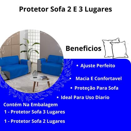 Imagem de Kit Capa Protetor Pet Sofa Matelado 2 e 3 Lugares Macio Reclinavel Retratil Macio Basico Simples