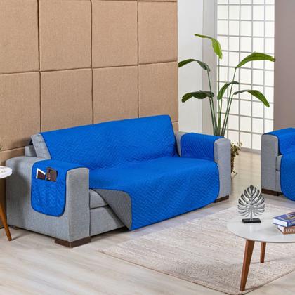 Imagem de Kit Capa Protetor Pet Sofa Matelado 2 e 3 Lugares Macio Reclinavel Retratil Macio Basico Simples