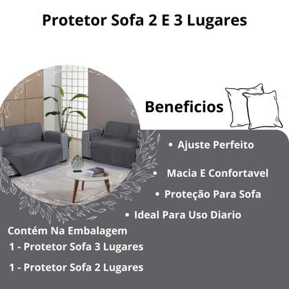 Imagem de Kit Capa Protetor Pet Sofa Matelado 2 e 3 Lugares Macio Reclinavel Retratil Macio Basico Simples