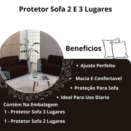 Imagem de Kit Capa Protetor Pet Sofa Matelado 2 e 3 Lugares Macio Reclinavel Retratil Macio Basico Simples
