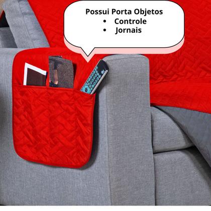 Imagem de Kit Capa Protetor Pet Sofa Matelado 2 e 3 Lugares Macio Reclinavel Retratil Macio Basico Simples