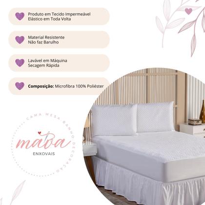 Imagem de Kit Capa Protetora Impermeável Queen Size + 2 Capas Impermeável para Travesseiro + Saia Box Elasticada