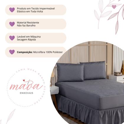 Imagem de Kit Capa Protetora Impermeável Queen Size + 2 Capas Impermeável para Travesseiro + Saia Box Elasticada