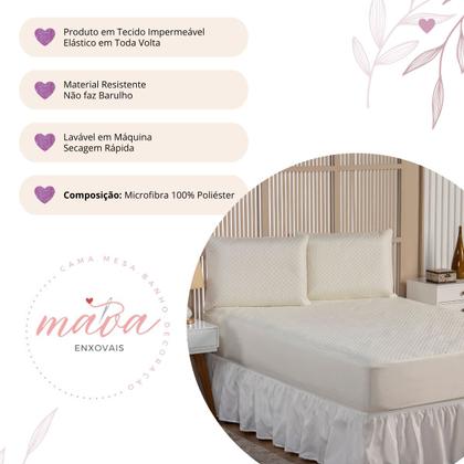 Imagem de Kit Capa Protetora Impermeável Queen Size + 2 Capas Impermeável para Travesseiro + Saia Box Elasticada