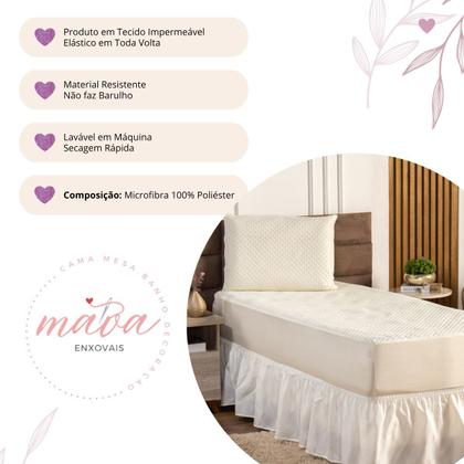 Imagem de Kit Capa Protetora Impermeável Solteiro + 1 Capa Impermeável para Travesseiro + Saia Box Elasticada