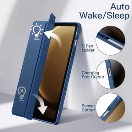 Imagem de Kit Capa Smart P/galaxy Tab S9 Plus 12.4+pelicula+caneta