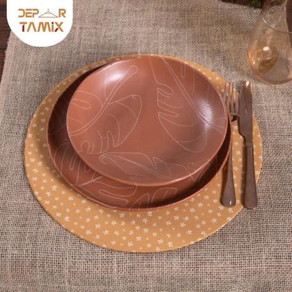 Imagem de Kit Capa Sousplat + Suporte MDF Páscoa 35cm Diâmetro 100% Poliéster