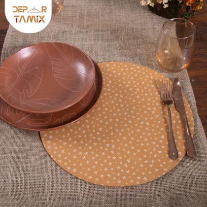 Imagem de Kit Capa Sousplat + Suporte MDF Páscoa 35cm Diâmetro 100% Poliéster