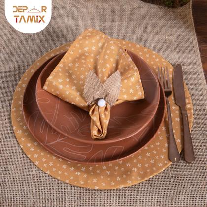 Imagem de Kit Capa Sousplat + Suporte MDF Páscoa 35cm Diâmetro 100% Poliéster