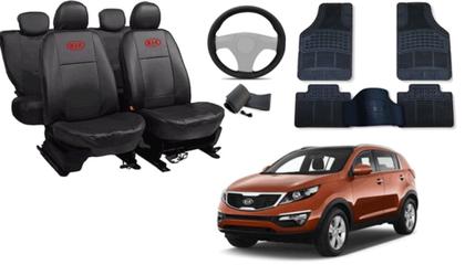 Imagem de Kit Capa Sportage 2010 a 2016 + Tapete + Capa de Volante: Alta Qualidade e Conforto