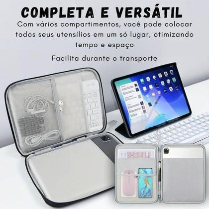 Imagem de Kit Capa Transporte + Teclado Compativel Samsung Galaxy Tab A9+ A9 Plus S9 S9 FE S10 Lite S10 FE S9 FE