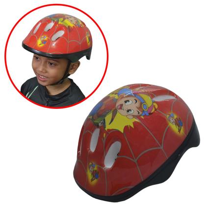 Imagem de Kit Capacete Cotoveleira Joelheira Infantil Bike Skate Verme