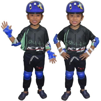 Imagem de Kit Capacete Cotoveleira Joelheira Munhequeira Infantil Crianca Bike Skate Cores