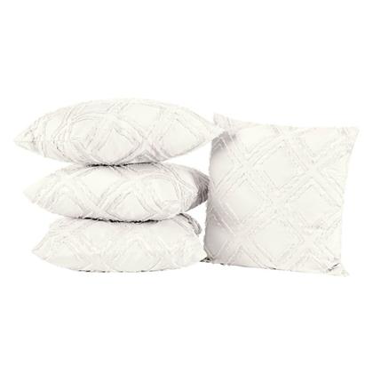 Imagem de Kit Capas De Almofadas 45cm x 45cm Aveline 04 Peças Off White