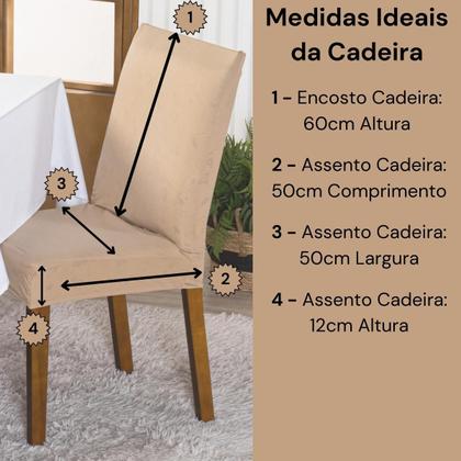 Imagem de Kit Capas de Cadeira Jantar Lisa Ajustável com Elástico 04 Peças Protetora Moderna Para Cozinha Malha Gel Helanca