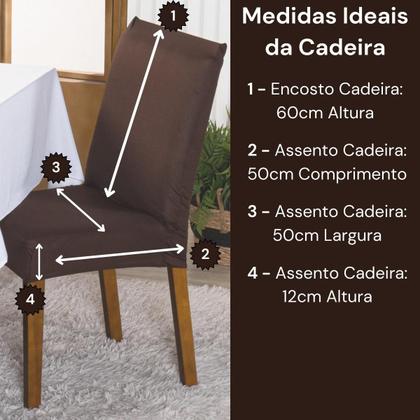 Imagem de Kit Capas de Cadeira Jantar Lisa Ajustável com Elástico 04 Peças Protetora Moderna Para Cozinha Malha Gel Helanca