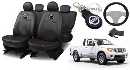 Imagem de Kit Capas de Couro Nissan Frontier 2010 + Capa de Volante + Chaveiro Nissan