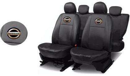 Imagem de Kit Capas de Couro Nissan Frontier 2020 + Capa de Volante + Chaveiro Nissan