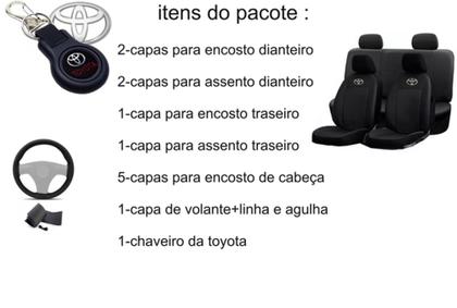 Imagem de Kit Capas de Couro Toyota Hilux 2010 + Capa de Volante + Chaveiro Toyota