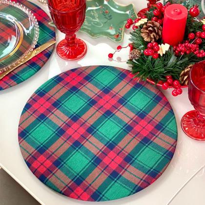 Imagem de Kit Capas de Sousplat Supla com Guardanapos Modelo Natal com Brilho