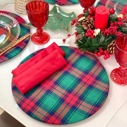 Imagem de Kit Capas de Sousplat Supla com Guardanapos Modelo Natal com Brilho