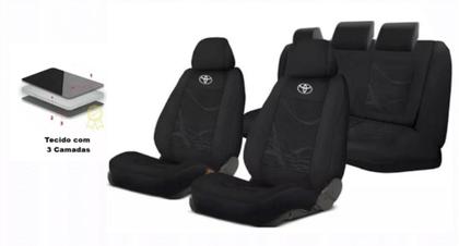 Imagem de Kit Capas de Tecido Estilizado Hilux 1991-03 + Volante + Chaveiro