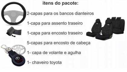 Imagem de Kit Capas Personalizado Estofado Tecido Corolla 98-03 + Volante + Chaveiro