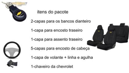 Imagem de Kit Capas Tecido Modernas para Bancos Vectra 1997 a 2005 + Volante + Chaveiro GM