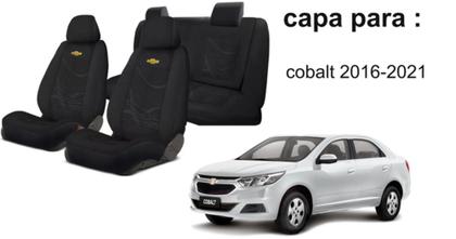 Imagem de Kit Capas Tecido para Assentos Cobalt 2016+2020 + Volante + Chaveiro GM