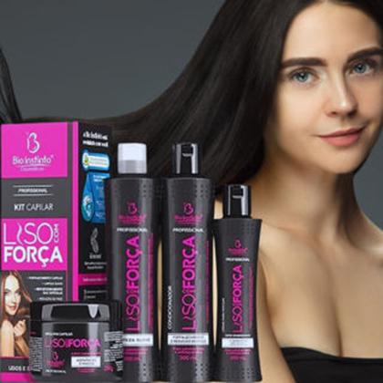 Imagem de Kit Capilar Liso com Força Tratamento Capilar e Protetor Térmico Meu Liso