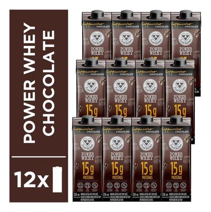Imagem de Kit Cappuccino Chocolate Power Whey 3 Corações 250ml C/12