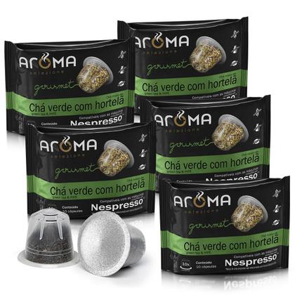 Imagem de Kit Cápsulas de Chá Chá Verde com Hortelã Aroma - Compatíveis com Nespresso - 50 un.