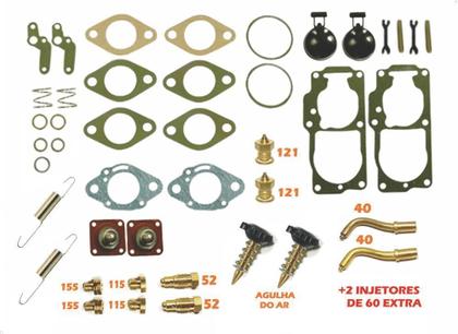 Imagem de Kit Carburador + Gicle Kombi Brasília Fusca 1600 Dupla Gás