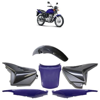 Imagem de Kit Carenagem CG 125 Fan 2009 A 2013 Azul 6 Peças