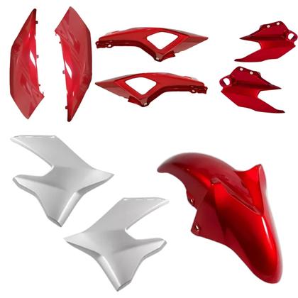 Imagem de Kit Carenagem Completo Vermelho Brilho Fazer 250 Fz25 2020 2021 2022 2023