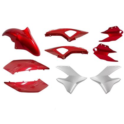 Imagem de Kit Carenagem Completo Vermelho Brilho Fazer 250 Fz25 2020 2021 2022 2023