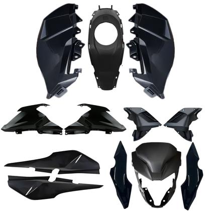 Imagem de Kit carenagem lateral tanque farol completo cg fan 160 preto infinito 2025 2026 paramotos honda