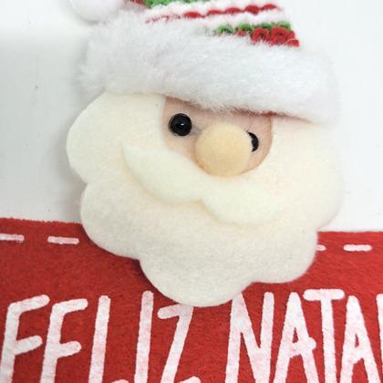 Imagem de Kit Carinha Papai Noel e Boneco de Neve Placa Feliz Natal Pelúcia 12cm 6 Unidades - Master Christmas